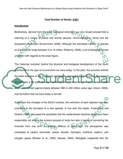 How can We Conserve Biodiversity on a Global Scale Using Evidence from Evolution in Deep Time
