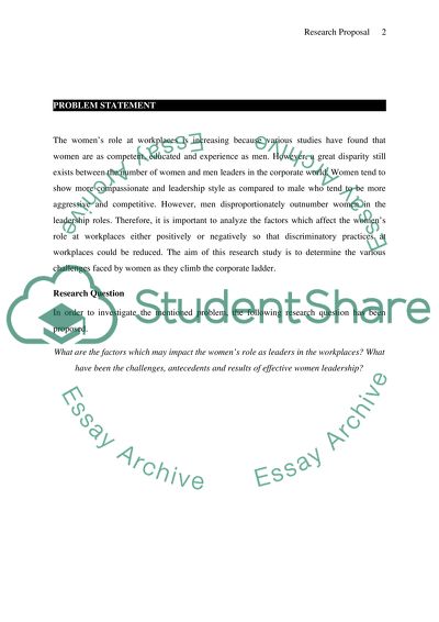 The Factors Affecting the Womens Role as a Leader in the Workplaces