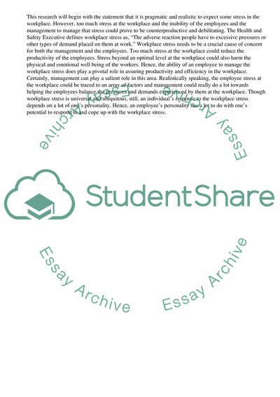 How stress can be damaging to an individual employee with particular reference to the work/life balance
