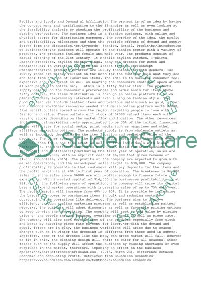 Profits and Supply and Demand