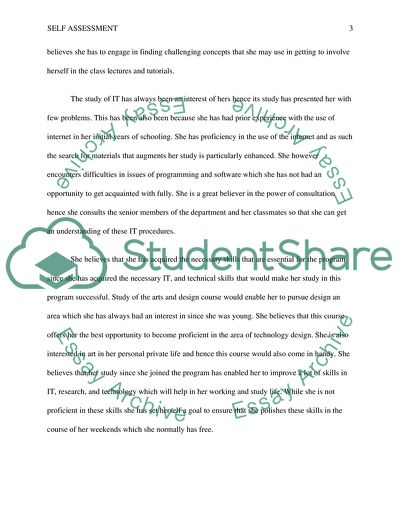 Self-Analysis and Self-Assessment Critique