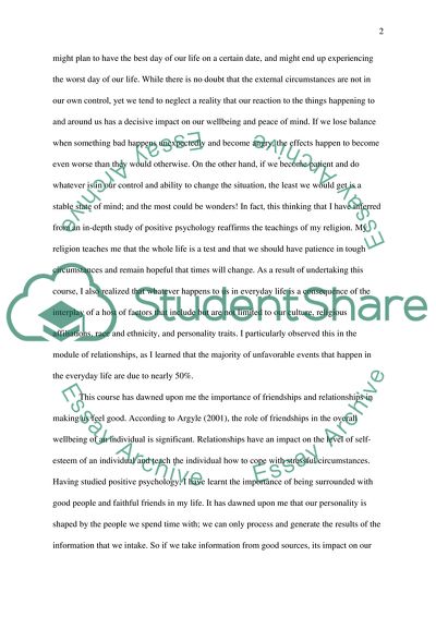 The Principle of Positive Psychology