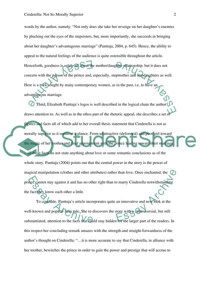 Cinderella: Not so Morally Superior