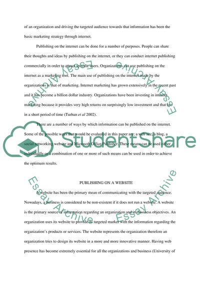 Publishing on the Internet