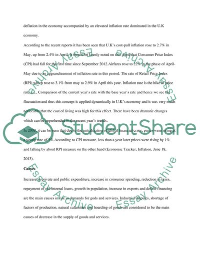 Problem of the Inflation in The UK Economy