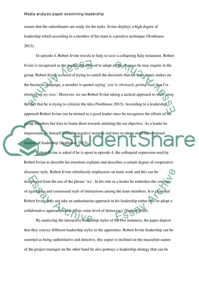 Media analysis paper examining leadership