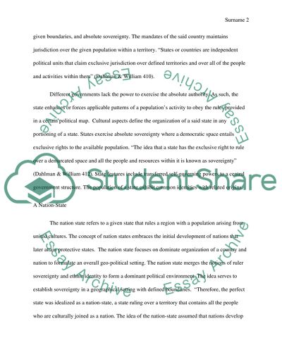 Differentiate a nation, a state, and a nation-state