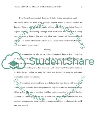 Does Use Drones to Attack Terrorists Violate International Law