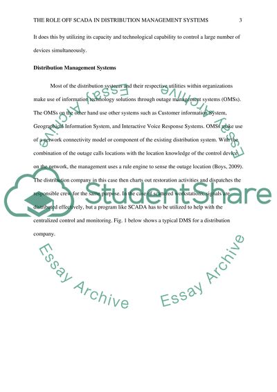 Role of SCADA in Distribution Management Systems