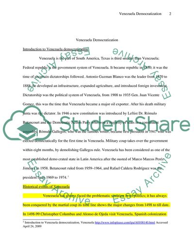 Political Development In Venezuela