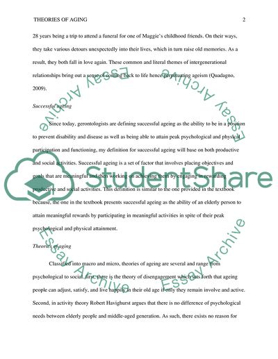 Social Gerontology: Theories of Aging