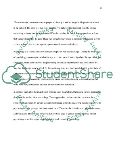 The Main Perspectives of Psychology