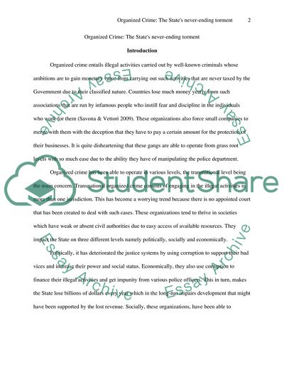 Organized Crime: The States Never-Ending Torment