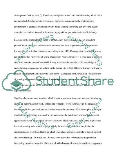 Work-Based Learning: Driving the Higher Education Curriculum Forwards