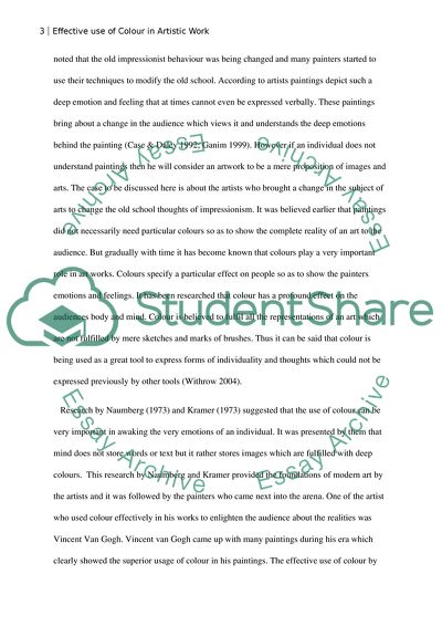 Effective Use of Colour in Artistic Work