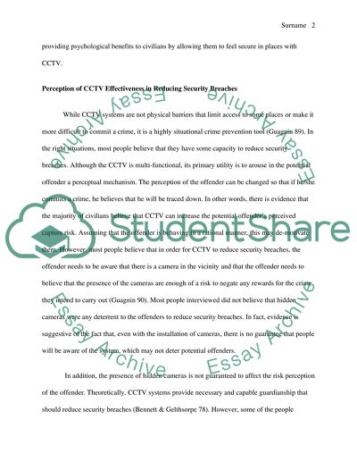 Perception of Closed Circuit Television