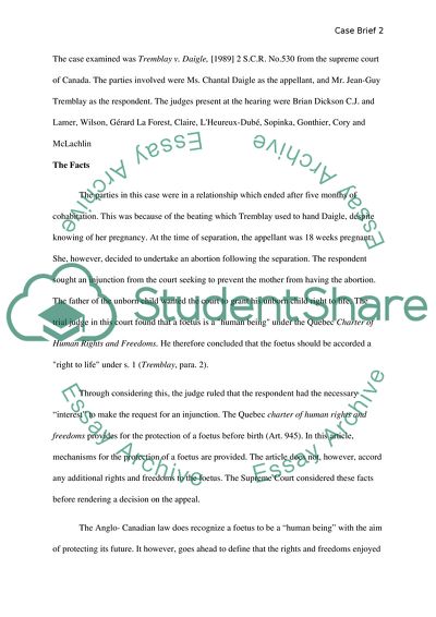 The Case of Tremblay Versus Daigle