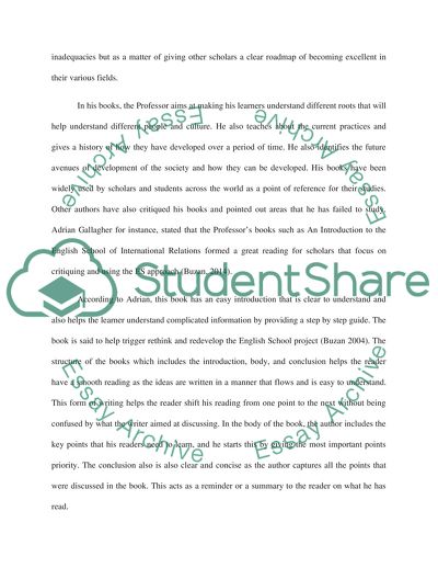 Critique of Barry Buzan