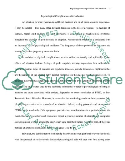 Psychological Complications after Abortion