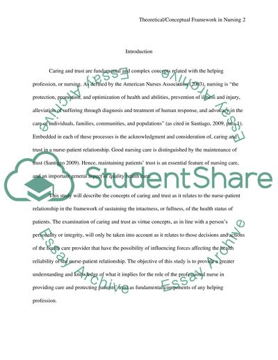 Relationship between Caring and Trust in the Helping Profession a Concept of Analysis