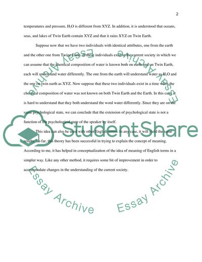 Twinearth Thought Experiment