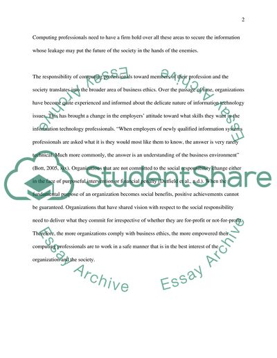 IT Professional Responsibilities toward the Society