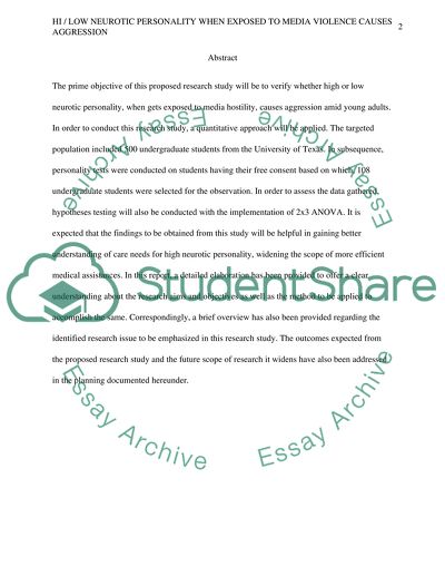 Neurotic Personality When Exposed to Media Violence