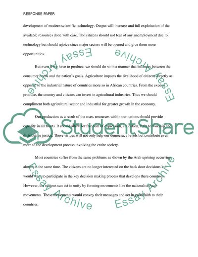 Response to Developing Various Skills