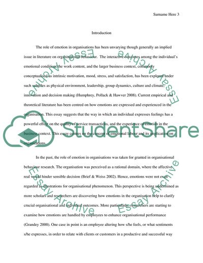 The Role of Emotions in Organizations