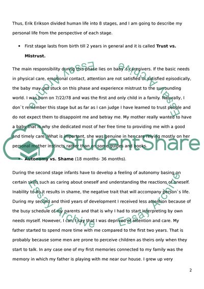 Erikson Stages and Ecological Systems