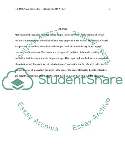 Historical Perspective on Motivation