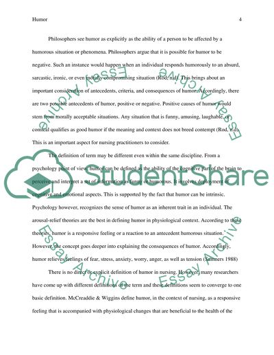 Concept Analysis: Humor