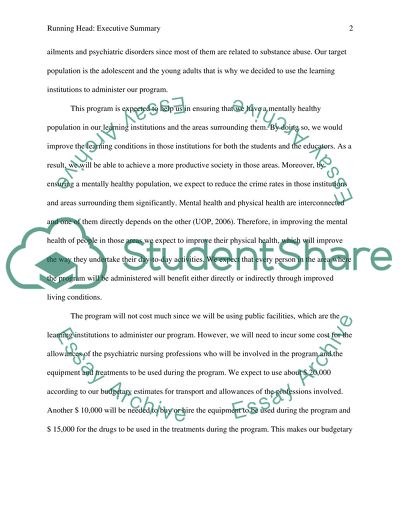 Provision of Mental Health Care, Diagnosis and Treatments in Learning Institutions