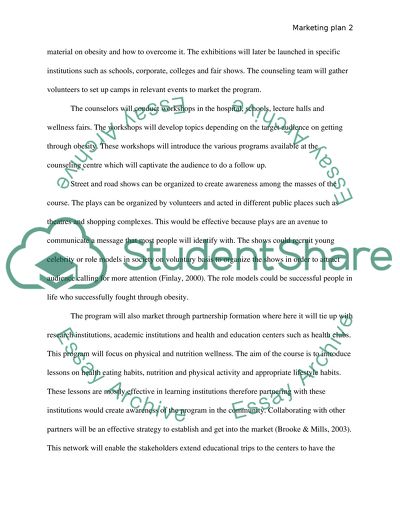 Marketing plan for a new childhood obesity counseling program in a local hospital