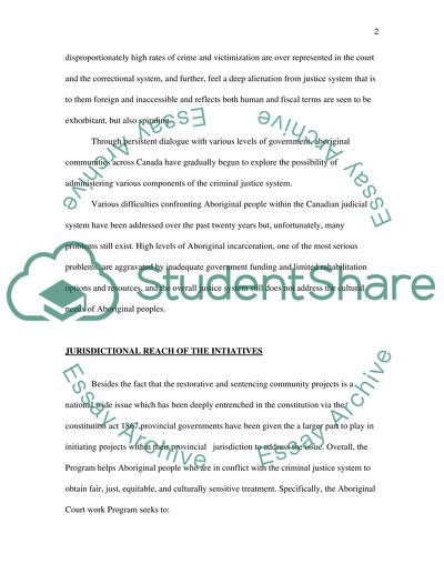 Aboriginal people and the Canadian justice system