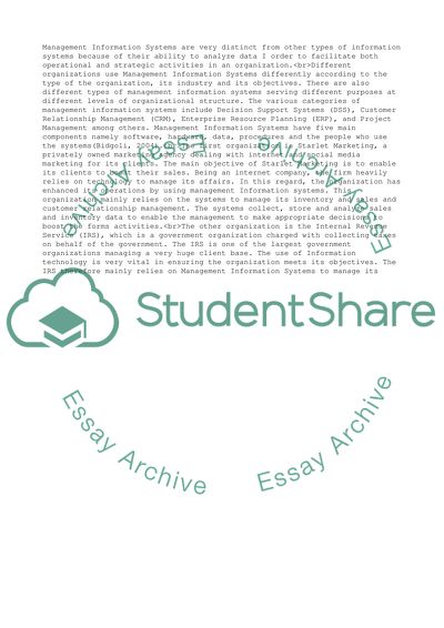 The Use of Management Information Systems