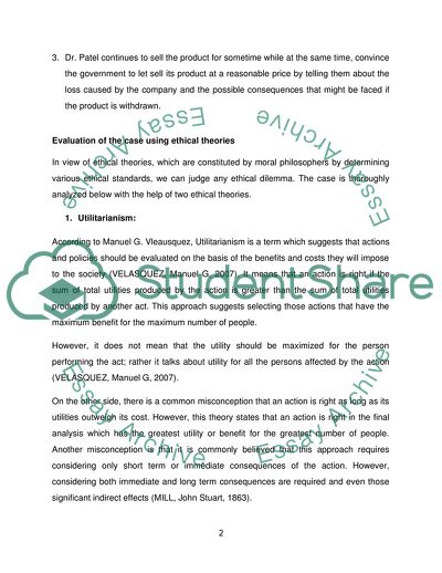 Application of Ethical Theory to a Case Study Vignette