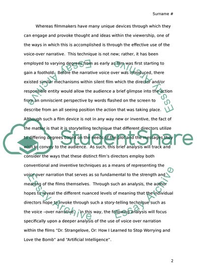 The Use of Voice Over Narration