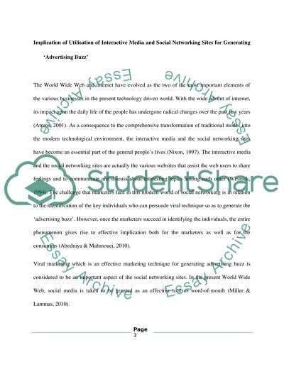 The Use of Viral Techniques to Generate Advertising Buzz