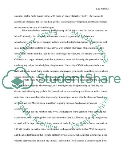 personal statement transfer student