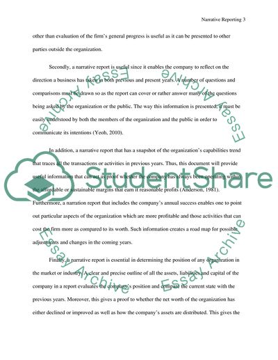 Traits of Narrative Reporting