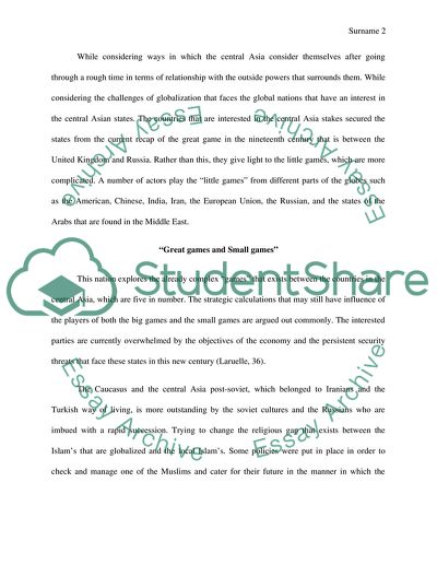 Globalizing the Central Asia