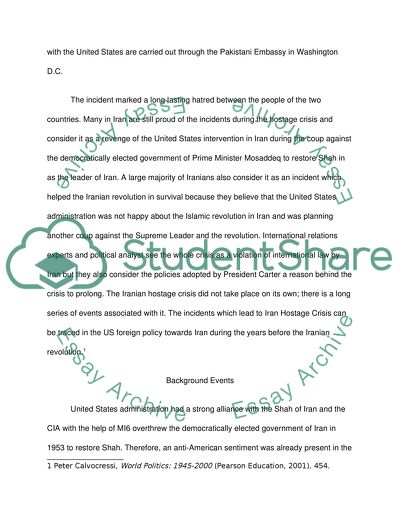 U.S. foreign policy: Iran Hostage Crisis