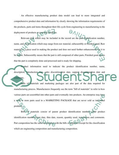 Data Requirements Strategic Supply Chain Management