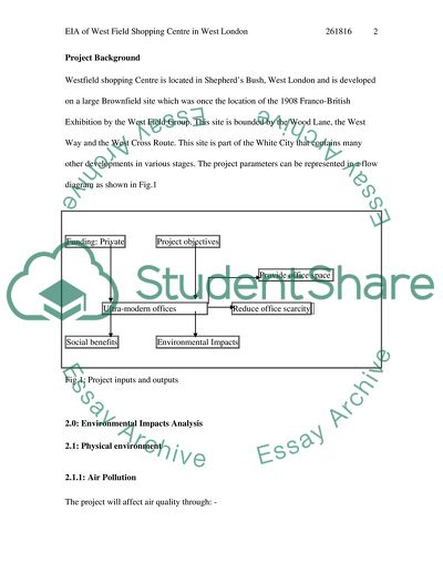 Environmental impact assessment of West field Shopping Centre in West London