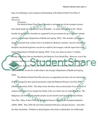 Medical Dental Teen Plan