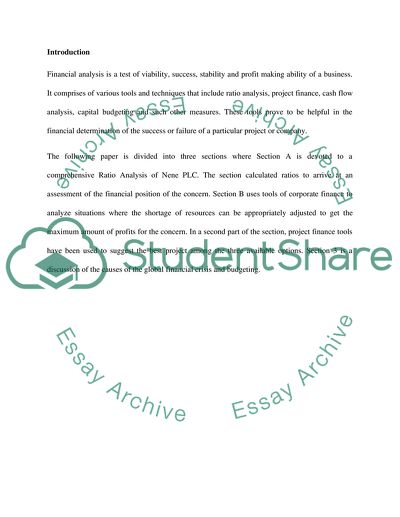 Financial Analysis As The Stability Of The Business