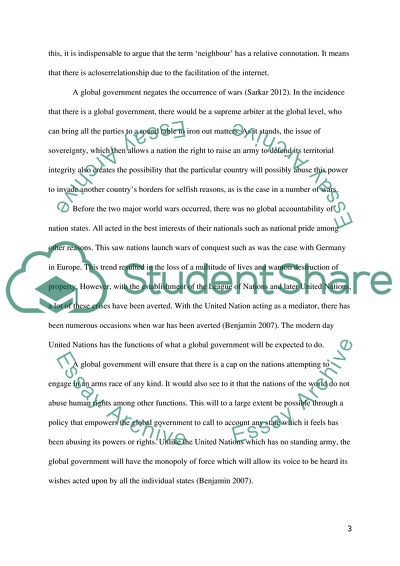 Merits and Demerits of a Global Government