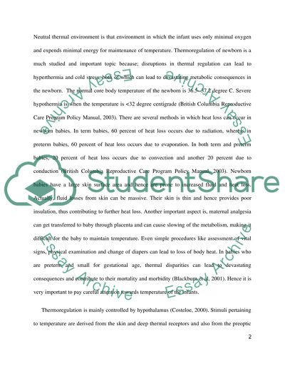 Thermoregulation in the Newborn