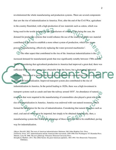 The rise of industrialization in the United States